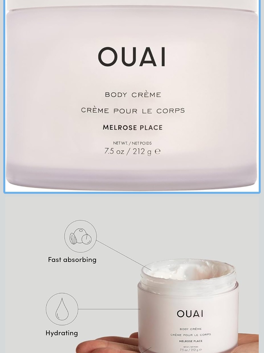 NEW OUAI Melrose Place Body Crème 7.5 oz Luxury Body Moisturizer Sephora